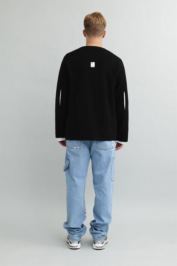 Barfod Excursion'' Elbow Slit C-neck Knit Black