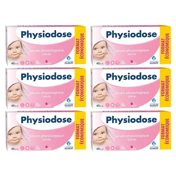 Laboratoires Gilbert Physiodose Sérum Physiologique Stérile Lot de 6 x 40 unités