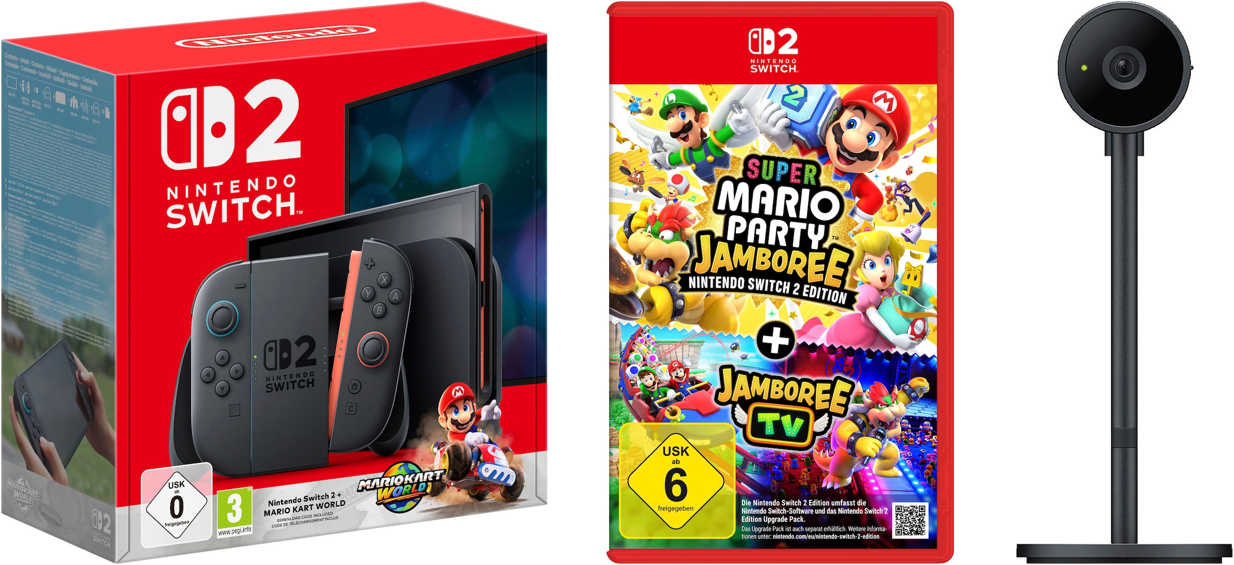 Nintendo Switch 2 Spielekonsole »Switch 2 (Mario Kart World Bundle) + Mario Party Jamboree + Kamera« 256 GB Switch 2 (Mario Kart World Bundle) + Mario Party Jamboree + Kamera