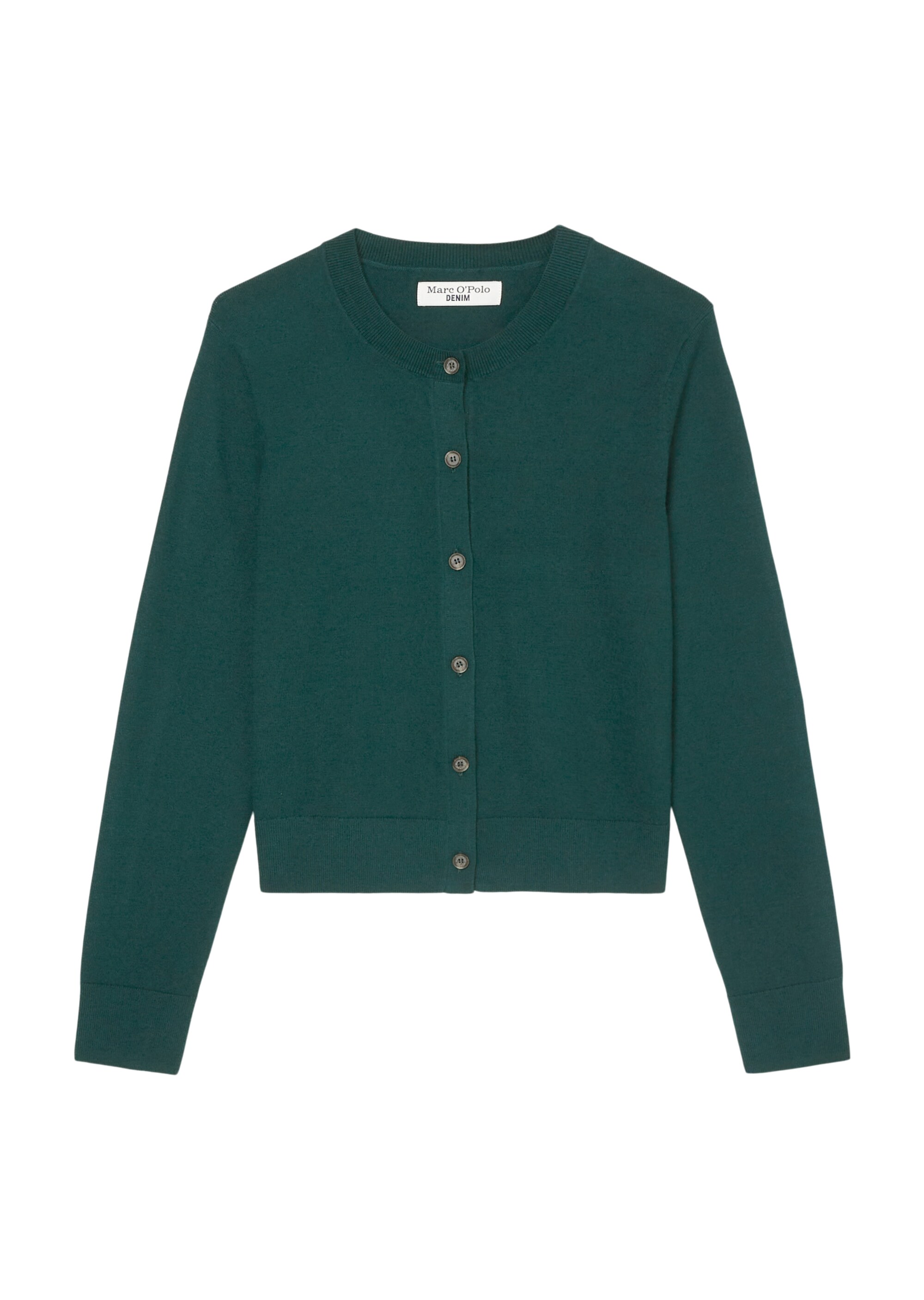 Rundhals-Cardigan regularaus Soft Cotton Stretch