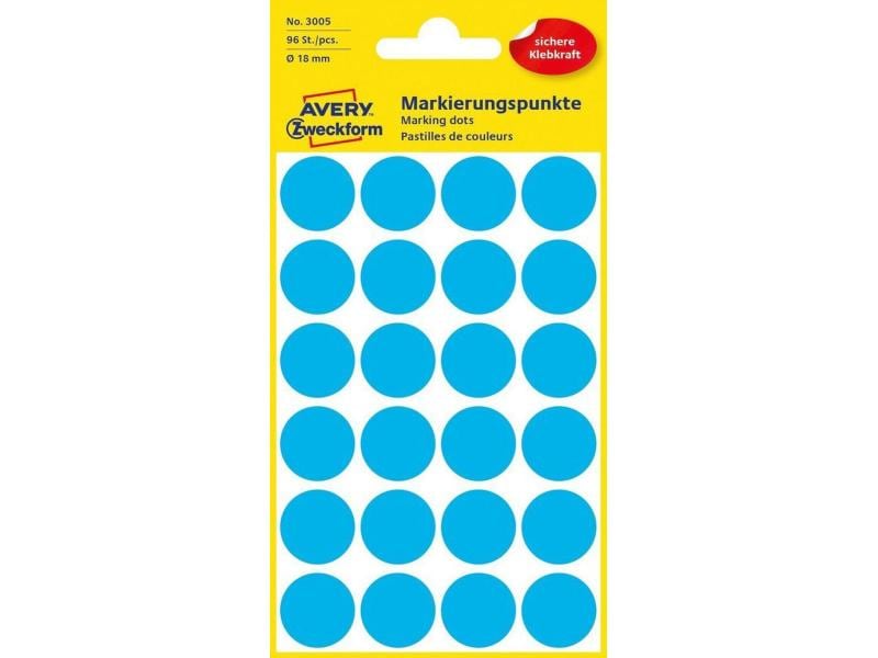 Avery Zweckform Klebepunkte 18 mm Blau Markierungspunkte Sticker