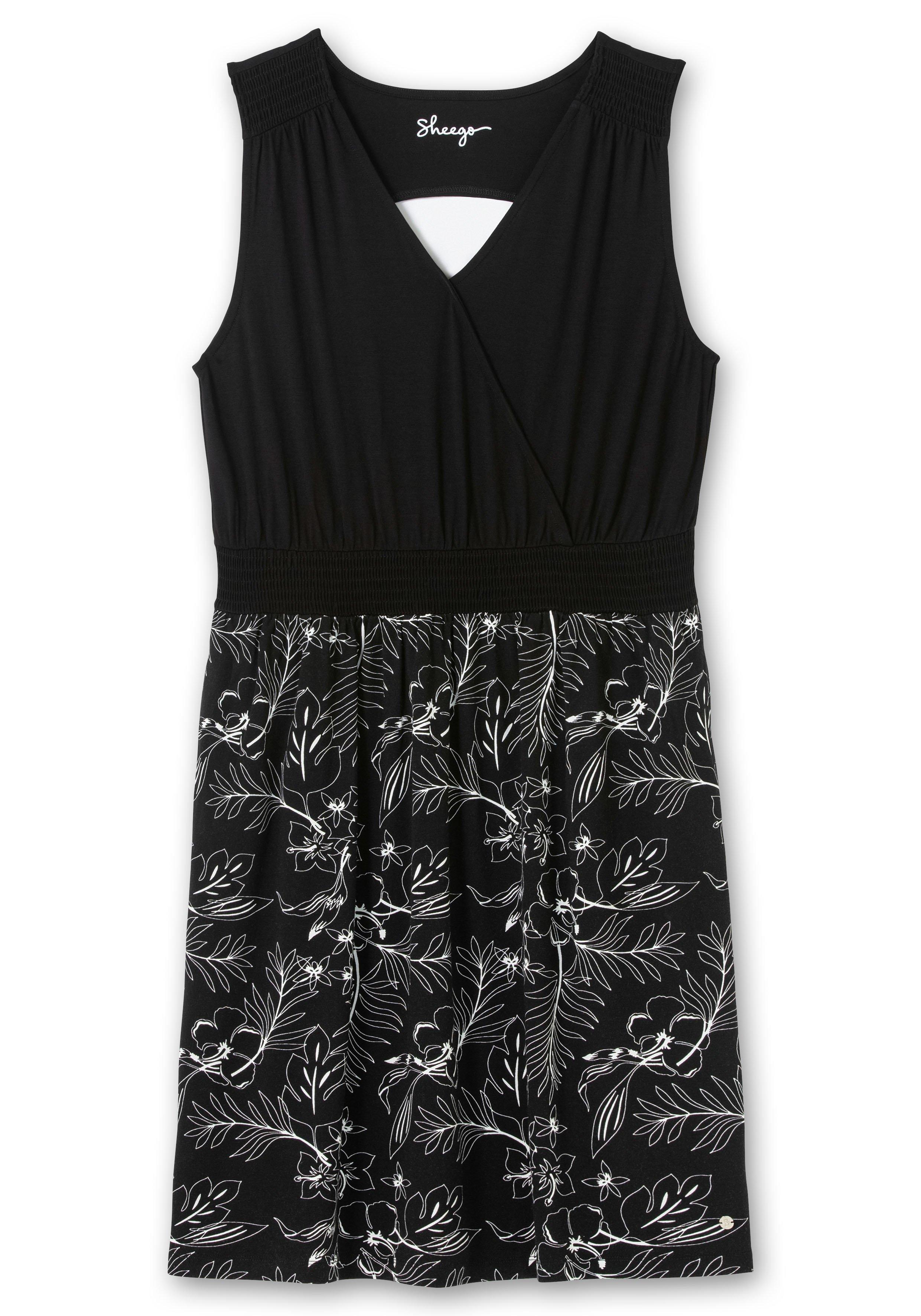 Jerseykleid in Wickeloptik, mit V-Cut hinten