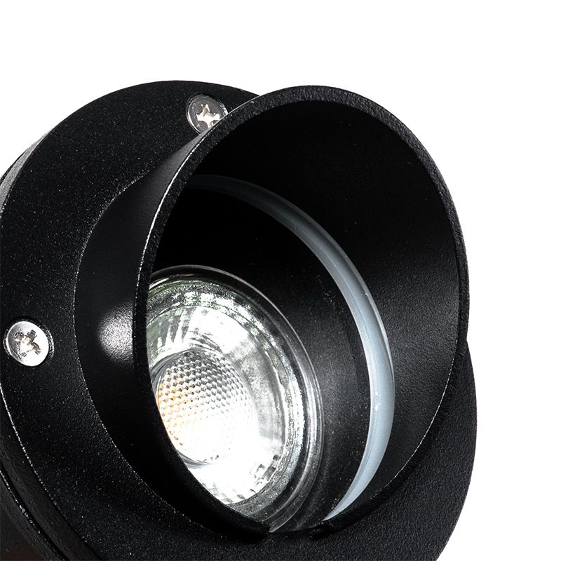 Set van 3 prikspots zwart incl. snoer en stekker IP65 - Done