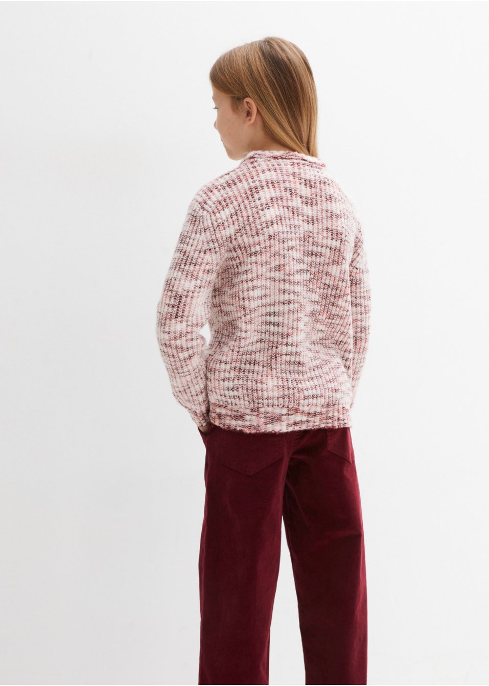 Pull en maille chinée fille