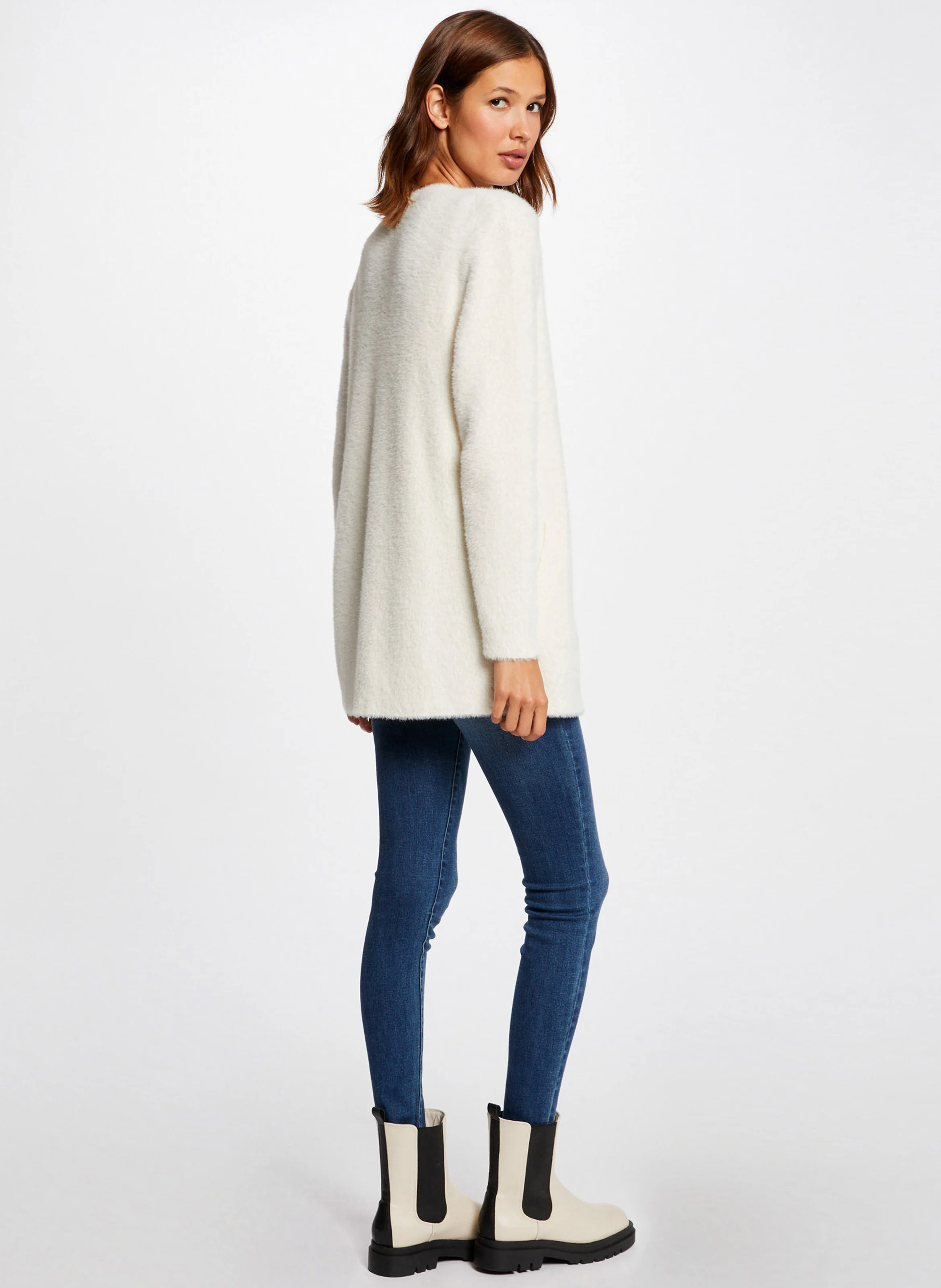 MLOUIS - Gilet long en fausse fourrure | Beige