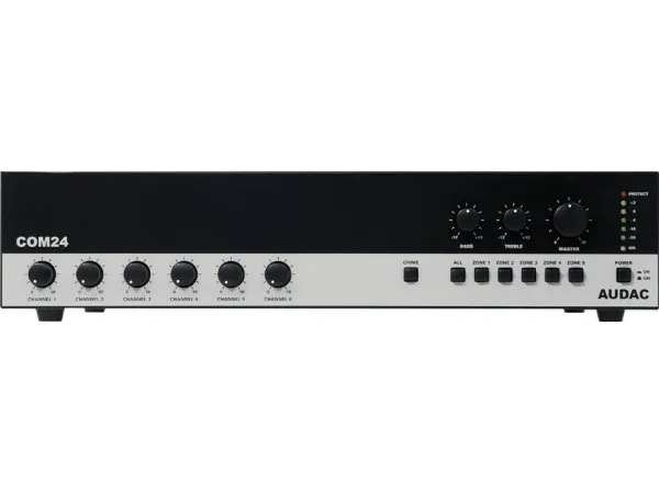 Audac COM24 - Mixer forstærker - forstærket - 6 kanaler - 240 Watt - rackversion