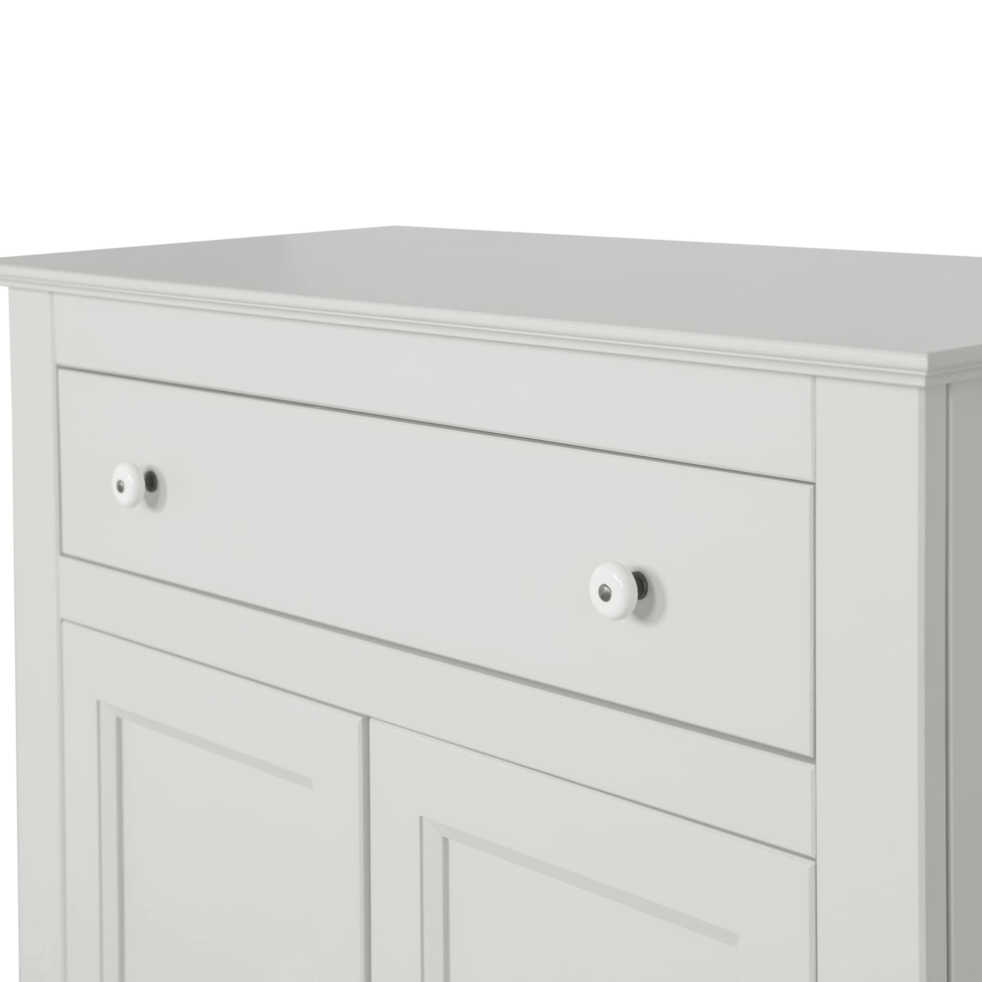 Highboard EVA 93 x 150 cm Kiefer teilmassiv nebelweißes Finish