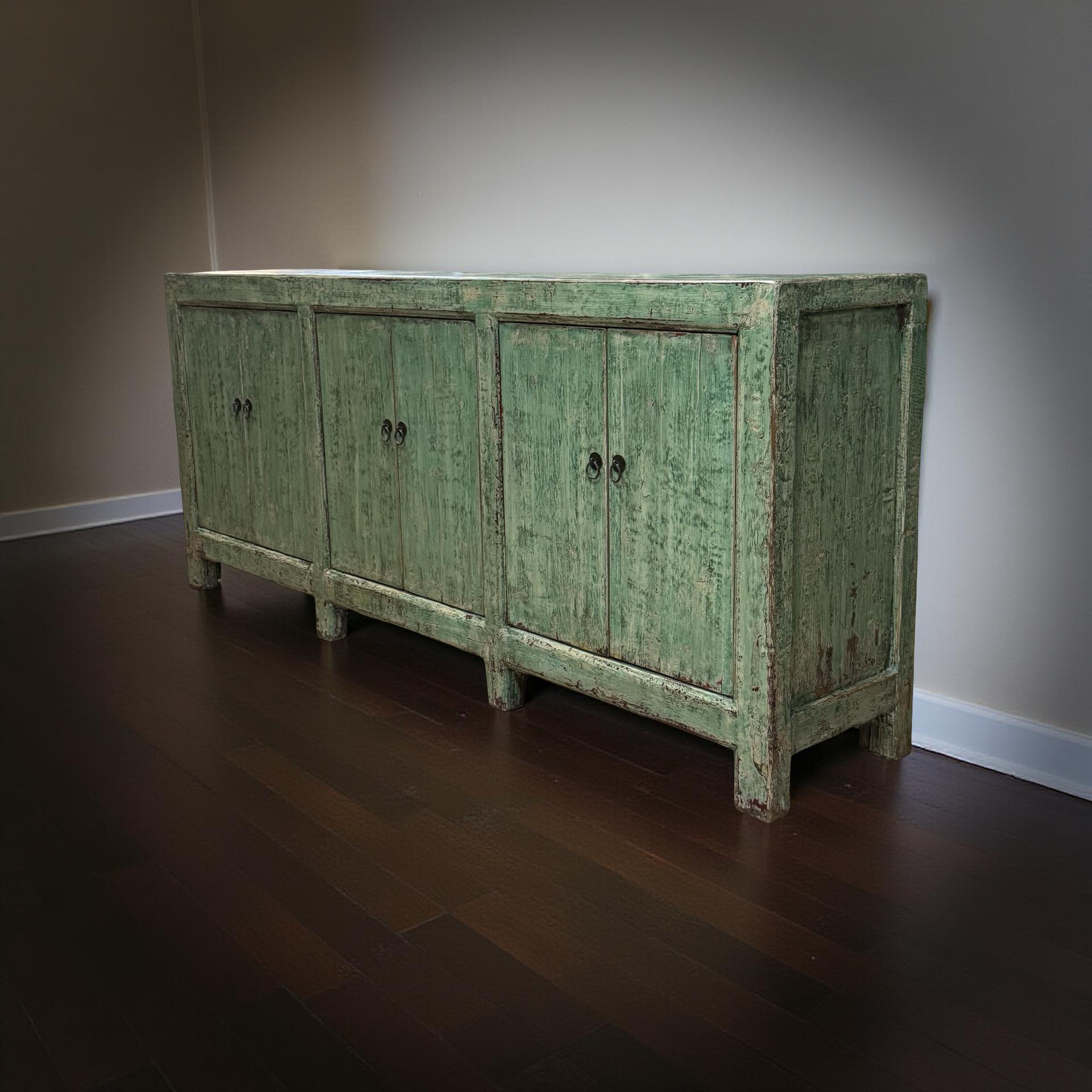 Dressoir groen 6dr droog uniek