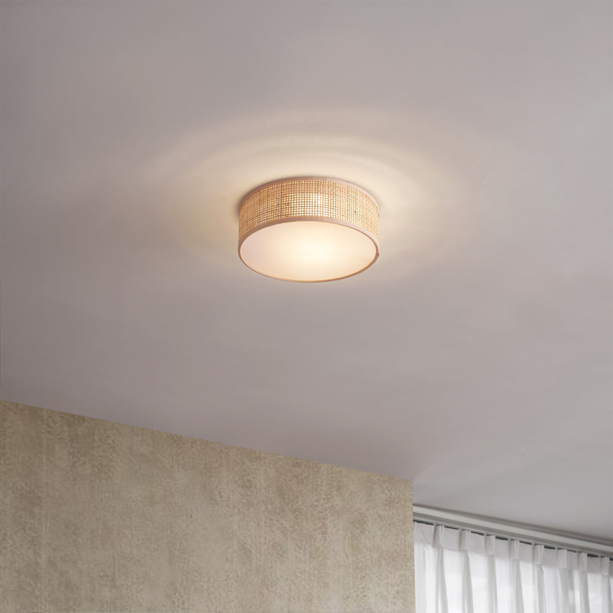 QAZQA Oosterse plafondlamp rotan 30cm - Trammy