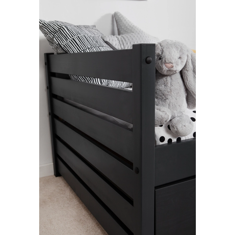TICAA Sofabett Naomi inkl. 5x Schubkästen, 90x200 Grau