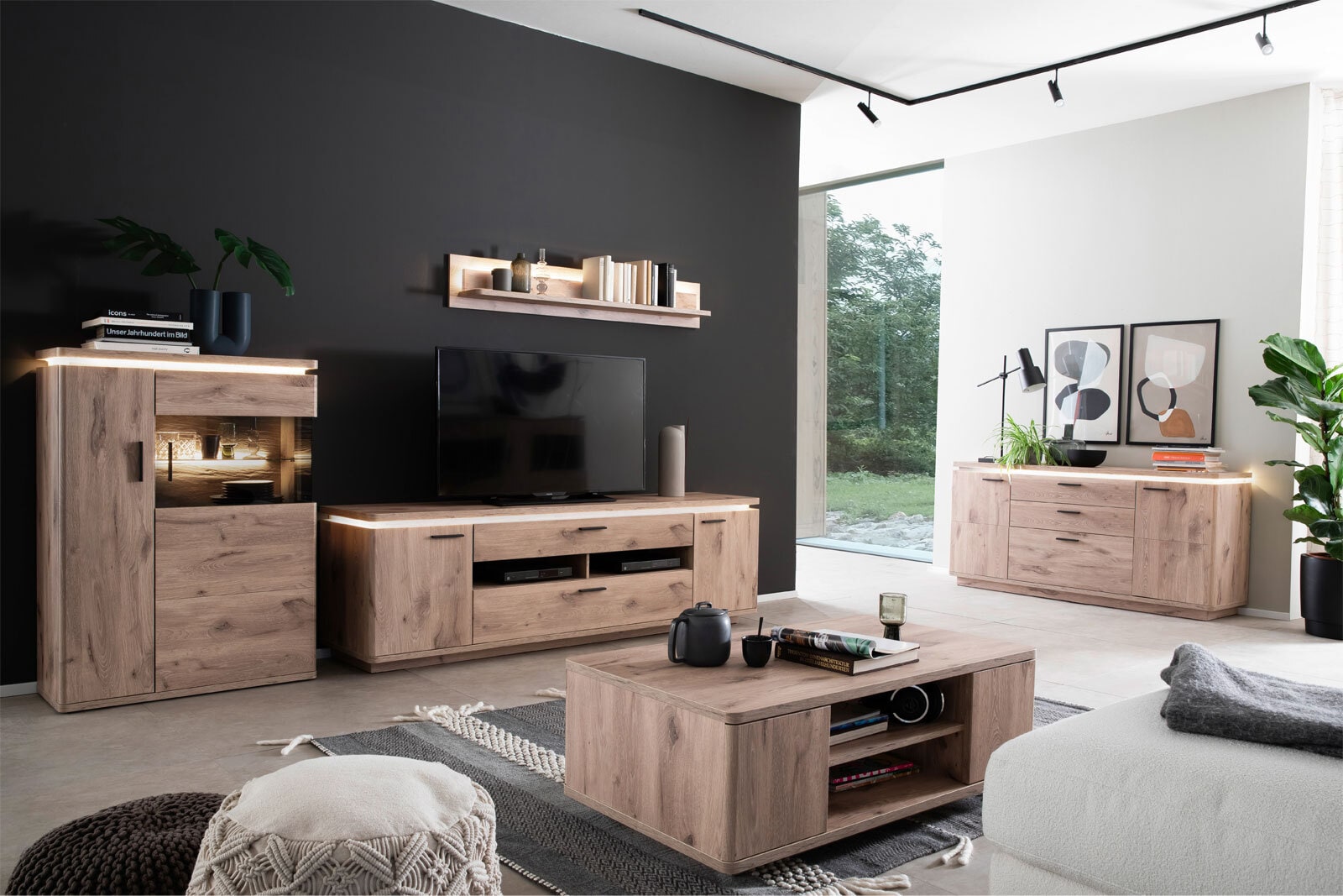 CASAVANTI Wohnwand MODENA I 3-teilig braun
