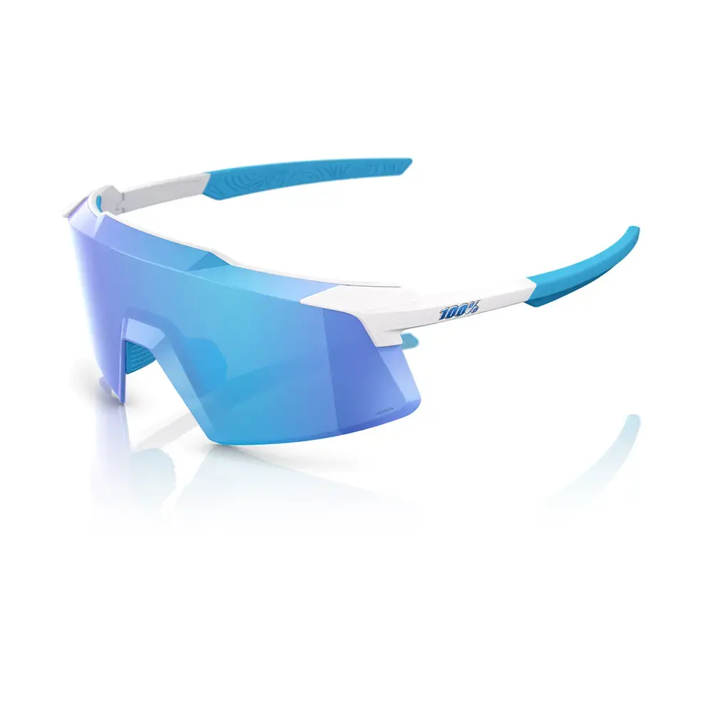 100% Aerocraft Sport Zonnebril Mat Wit met HiPER Blue Mirror Lens