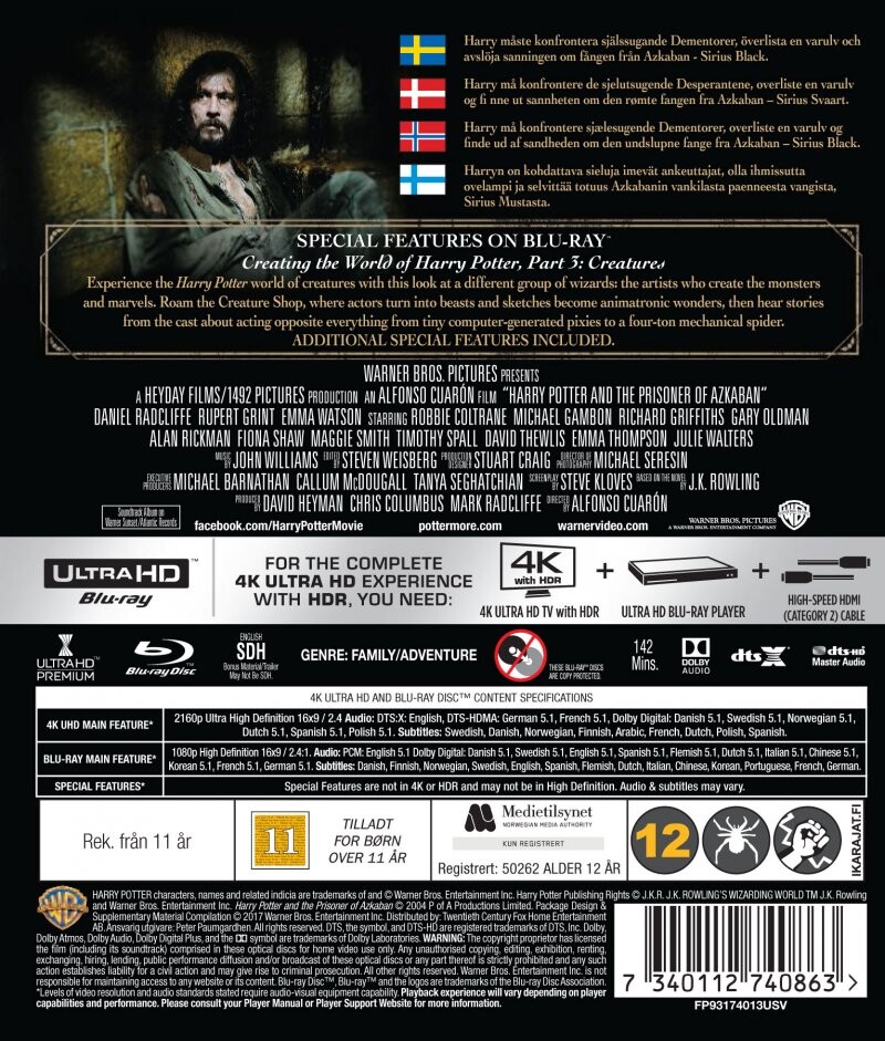 Harry Potter Og Fangen Fra Azkaban - Film 3 - 4K Ultra HD Blu-Ray