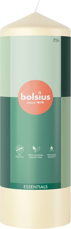 Bolsius stompkaars Essentials crème 75 uur D 6,8 H 20 cm