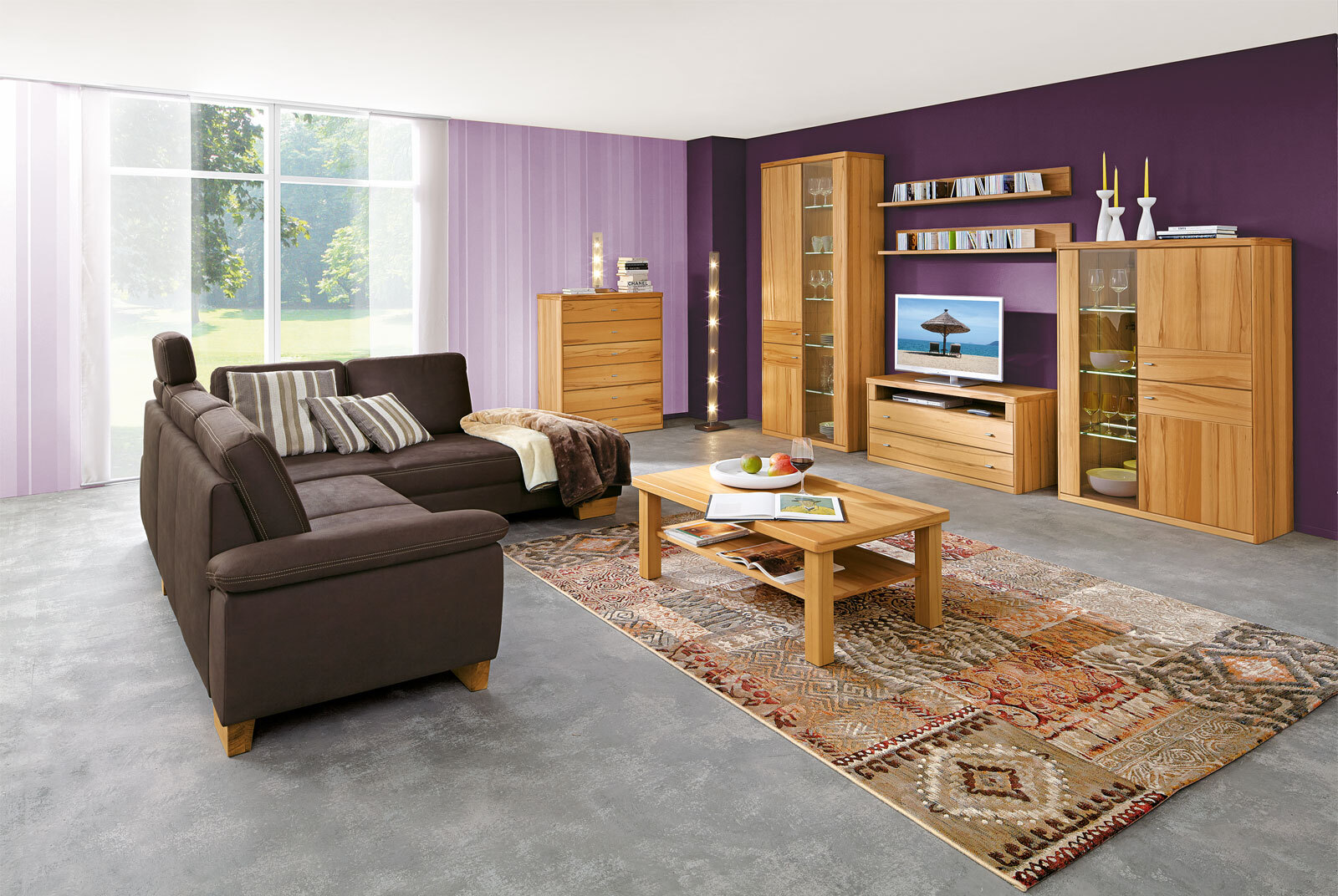 CASAVANTI Wohnwand ANDORRA ca. 380 x 219 x 40-60 cm