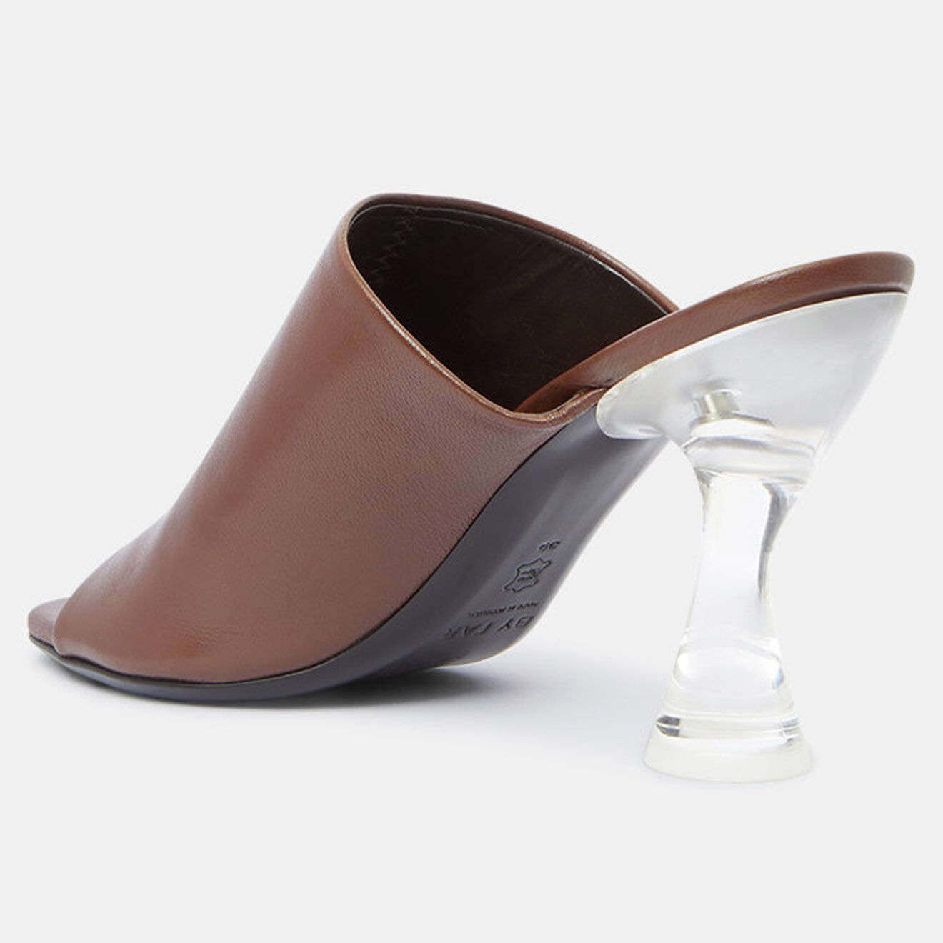 By Far Mules en Cuir Luz marron - Talon 10 cm