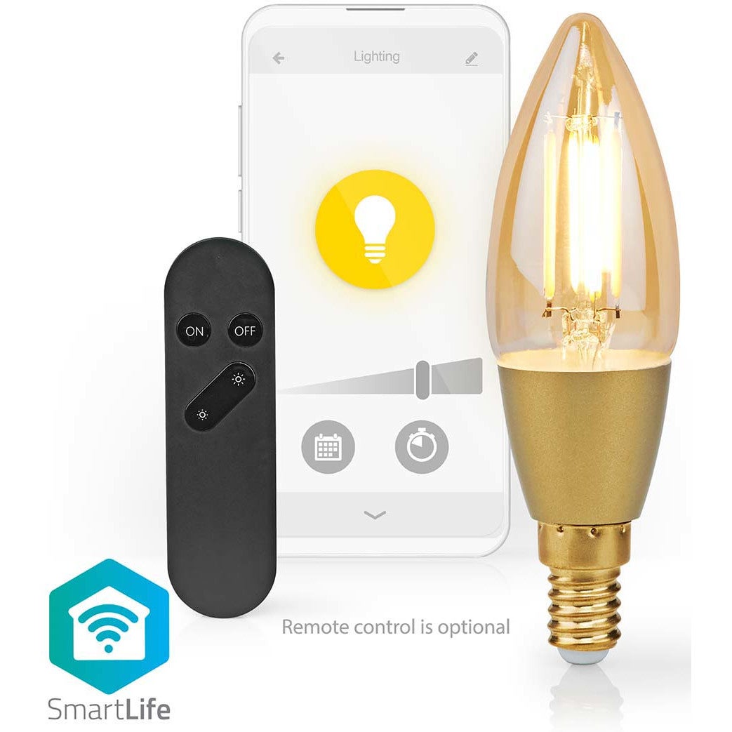 Nedis WIFILRF10C37 Smartlife LED Filamentlamp E14 WIFI 470 lm 4.9W warm wit