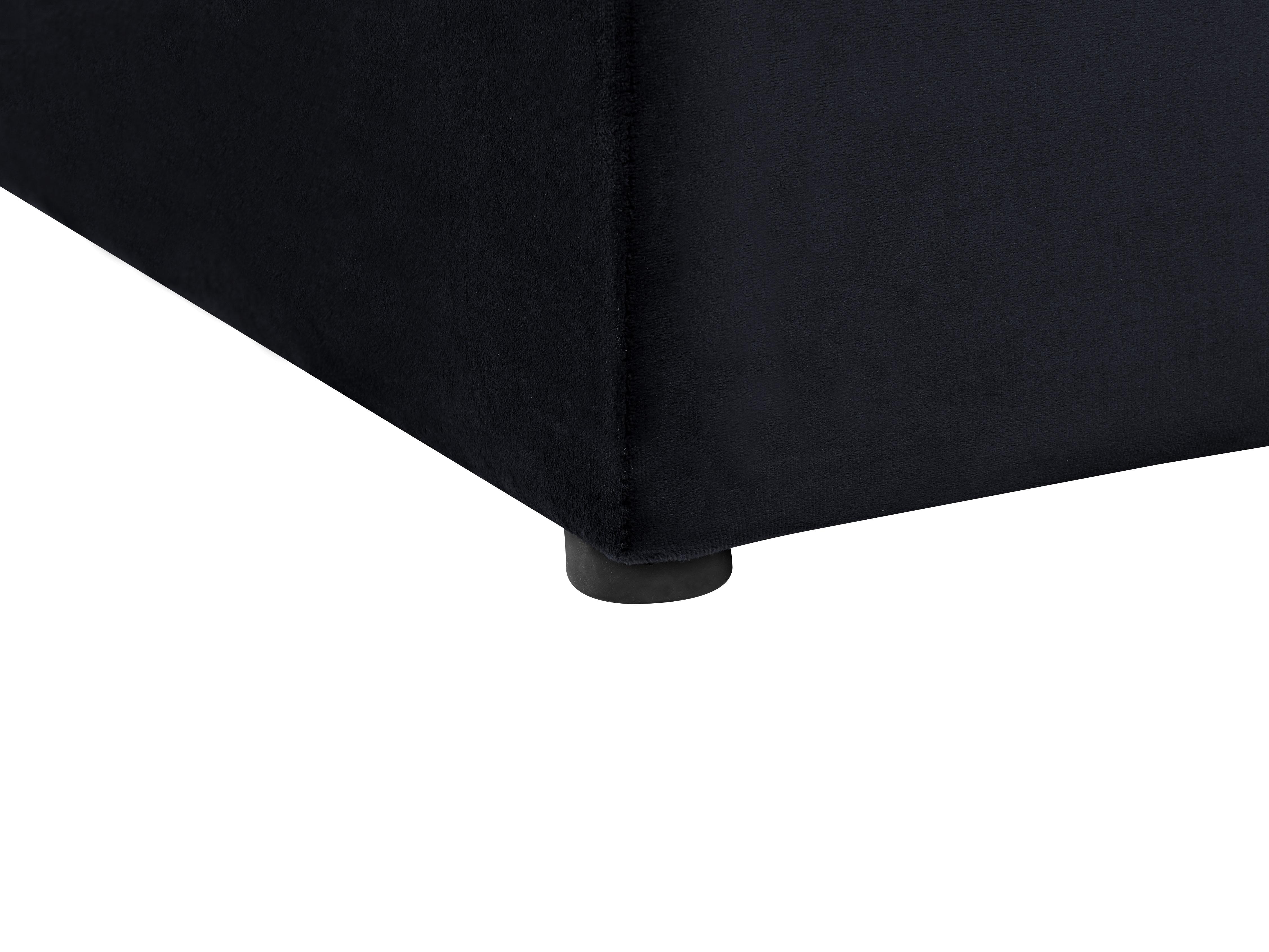 Bed met opbergbankje Fluweel NOYERS 180 x 200 cm Zwart