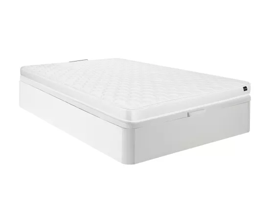 Ensemble 140 x 190 cm sommier coffre blanc + matelas mousse ép.15cm - DANAE II de YSMÉE