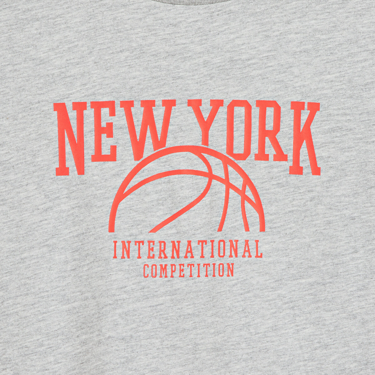 COLEÇÃO LA REDOUTE<br>Camiseta com gola redonda e estampa de basquete