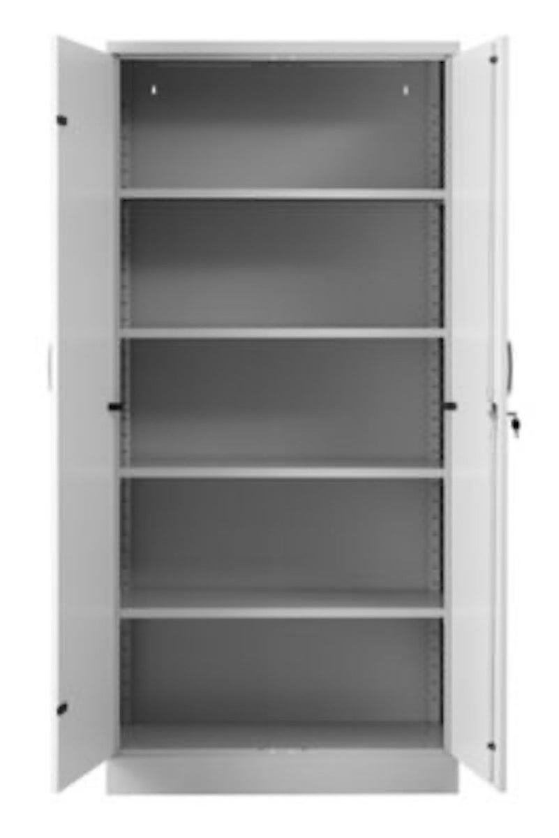 PROREGAL Beetle archiefkast met 4 legplanken, afmetingen (H x B x D): 195 x 92 x 42 cm, zilver & grijs