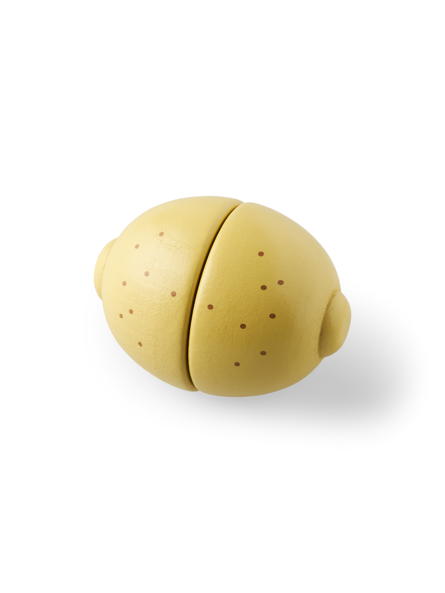 Legetøjscitron i træ | Poppeltræ. 6,1 cm. | Curry, White
