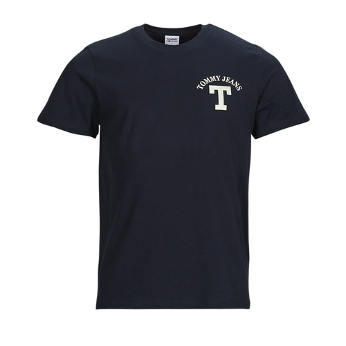 Tommy Jeans - TJM REG CURVED LETTERMAN TEE - Marine