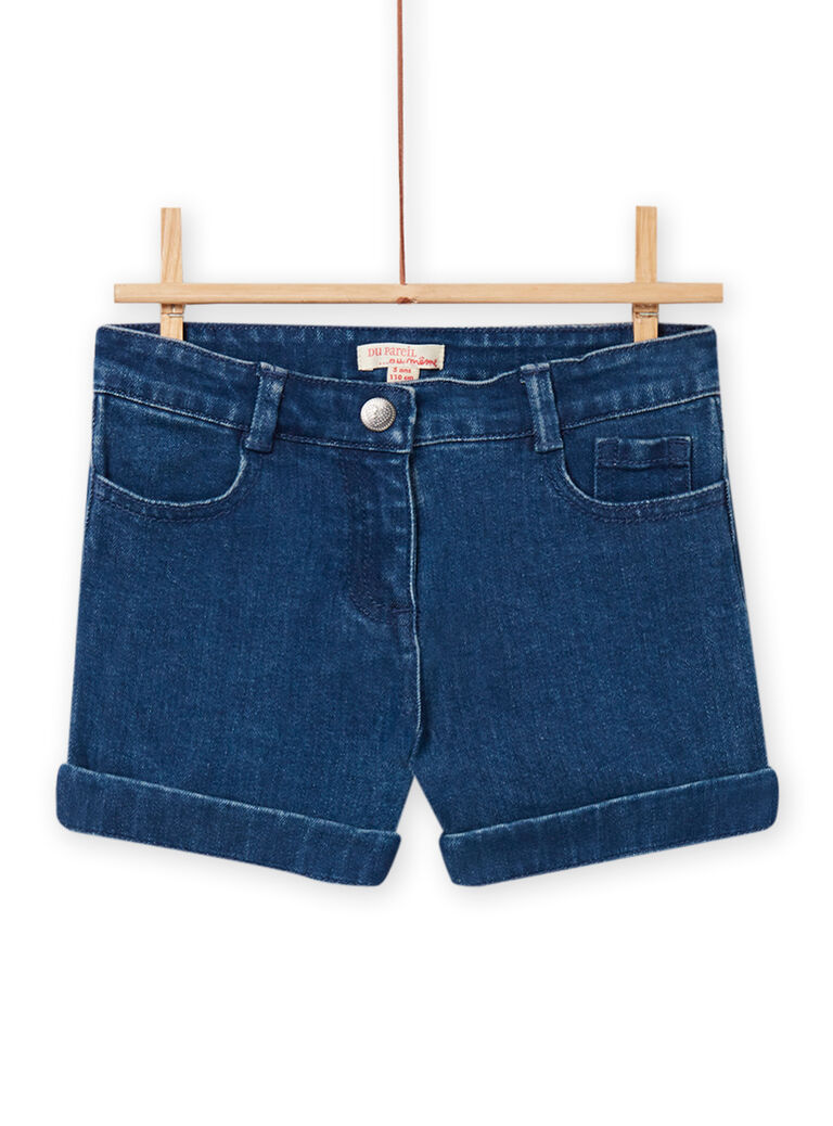 Short denim moyen enfant fille