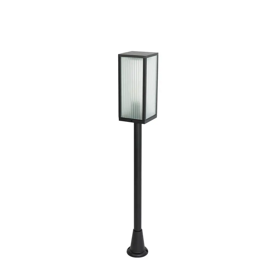 Qazqa staande buitenlampen charlois ribbed zwart