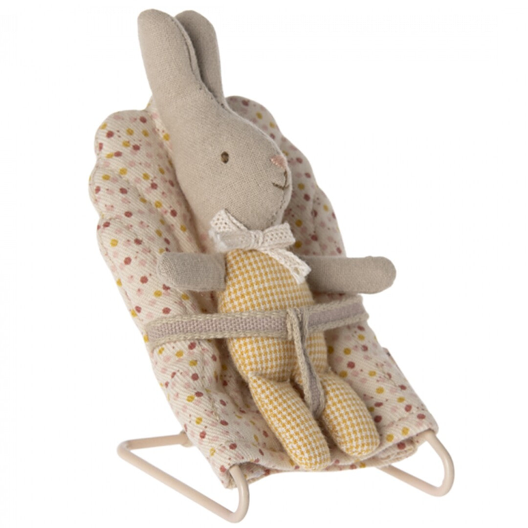 Maileg knuffelkonijn - my - yellow check - 11 cm