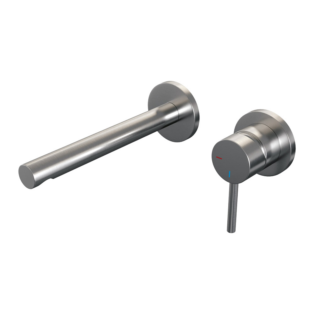 Brauer Brushed Edition ColdStart wastafelkraan inbouw rechte uitloop en rozetten model A1 RVS geborsteld PVD