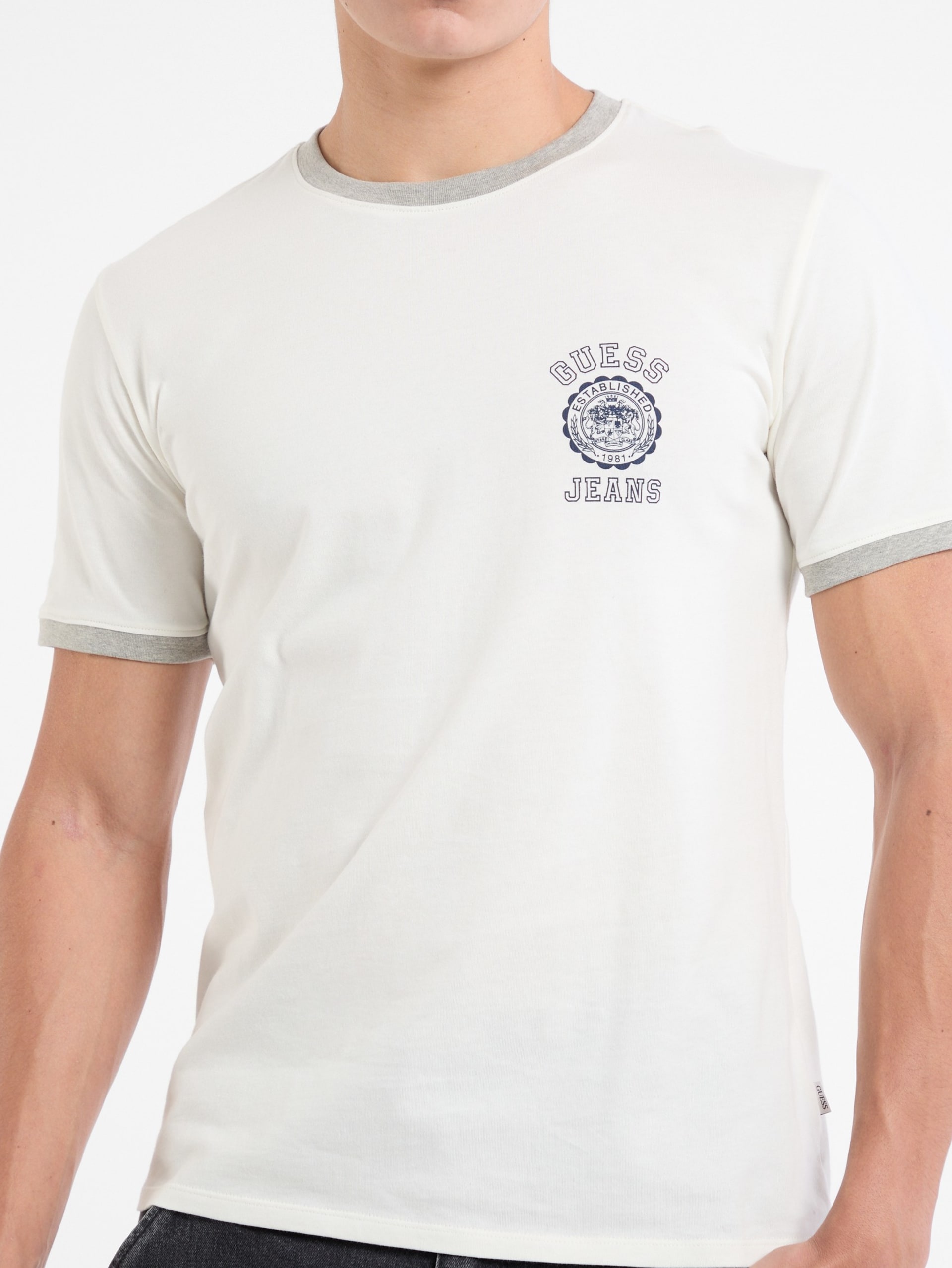 Camiseta de gola redonda mesclada