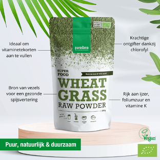 Purasana Vegan Wheat Grass Raw Powder 200GR