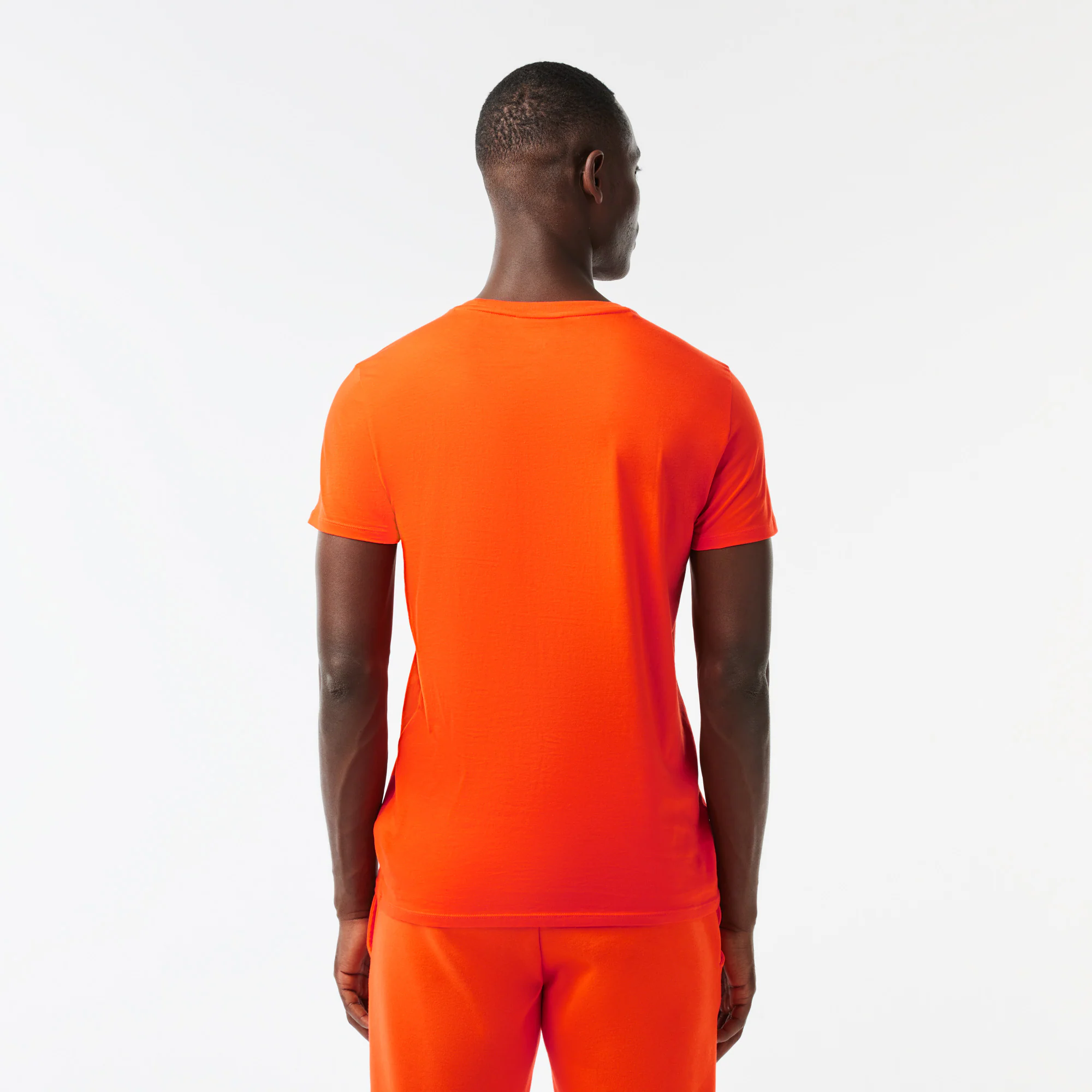 Rundhals-Shirt aus Pima-Baumwolljersey T-Shirts - Orange - Lacoste - Herren