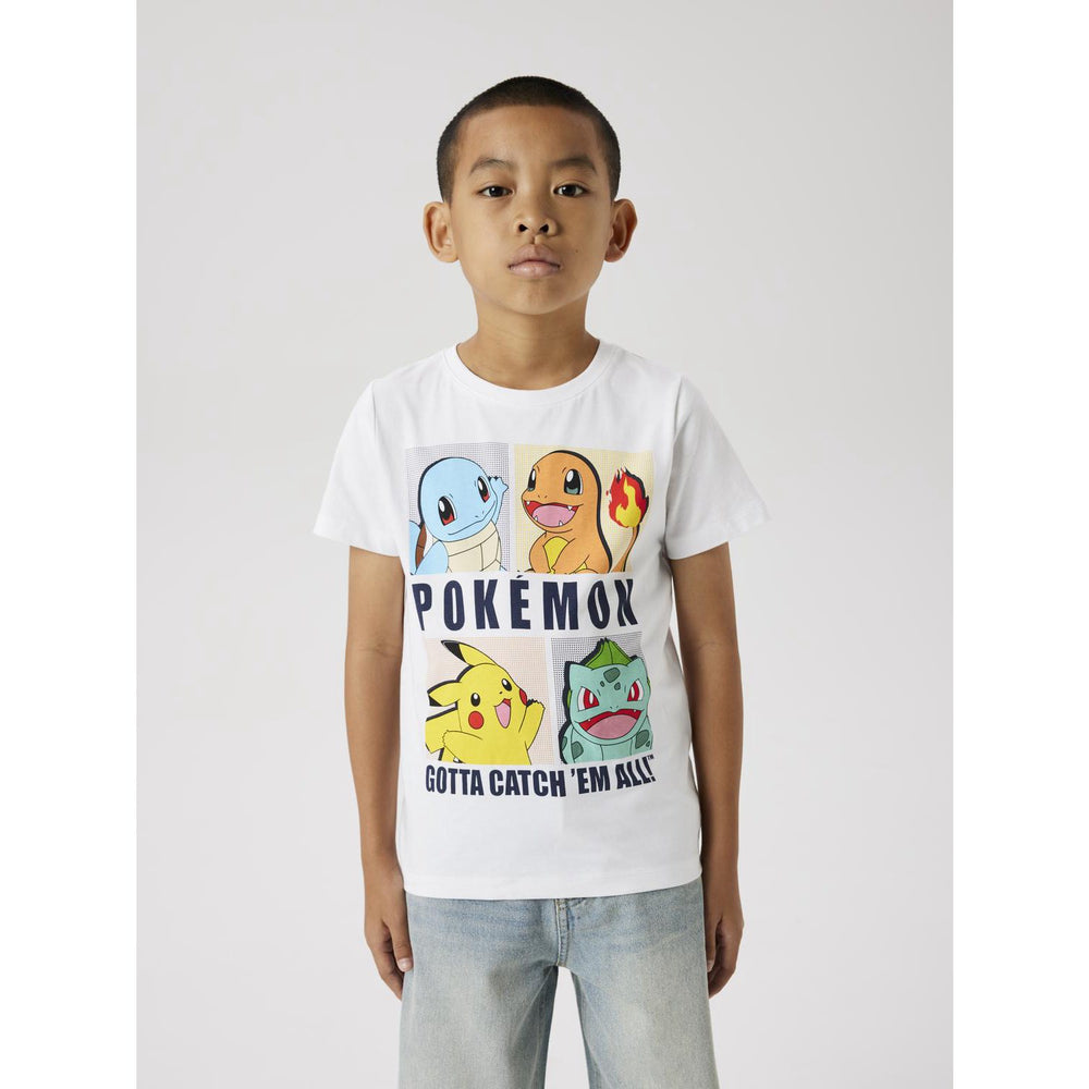 Køb Name It Bright White Dazz Pokemon Regular T-Shirt Noos