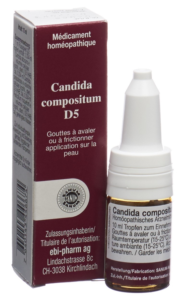SANUM Candida compositum 5 D<br>10 ml, Flasche, Tropfen zum Einnehmen, Flüssigkeit