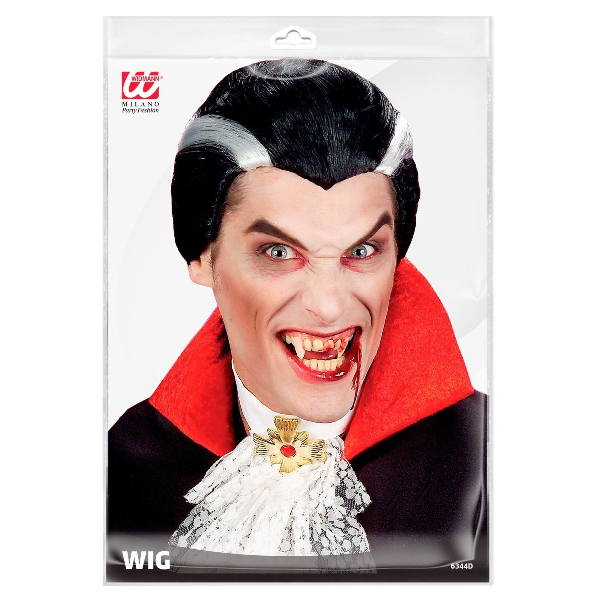 Halloween Pruik Wit Zwart Heren Vampier