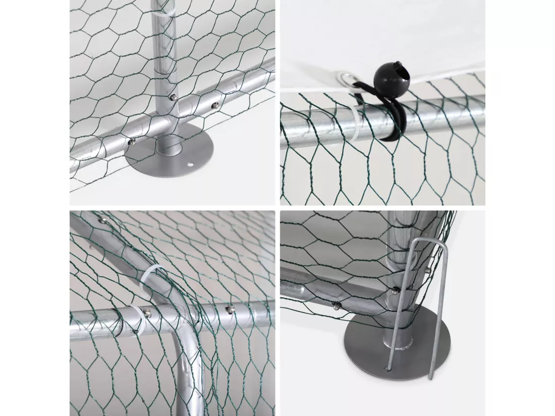 Enclos pour poulailler 12m² - Babette - Volière en acier galvanisé. toit imperméable et anti UV. porte avec loquet. enclos pour animaux 4x3m