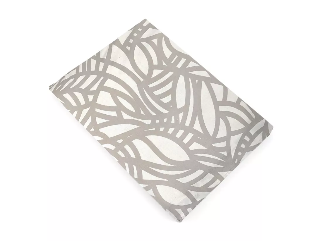 Drap plat 180x290 cm coton lavé SÉRÉNA géométrique Beige écru