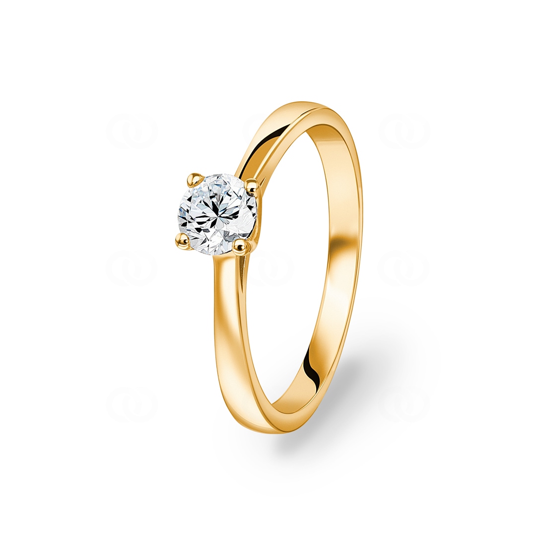 Verlobungsring 750/18 K Gelbgold mit Diamant 0.41 ct H/si