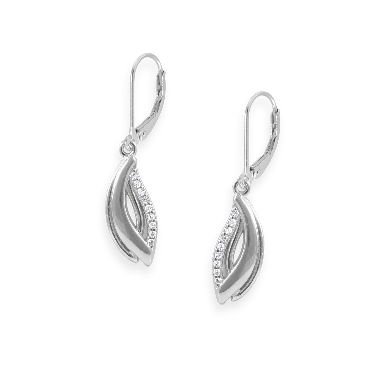 Boucles d'oreilles en argent 925 rhodié avec oxydes de zirconium