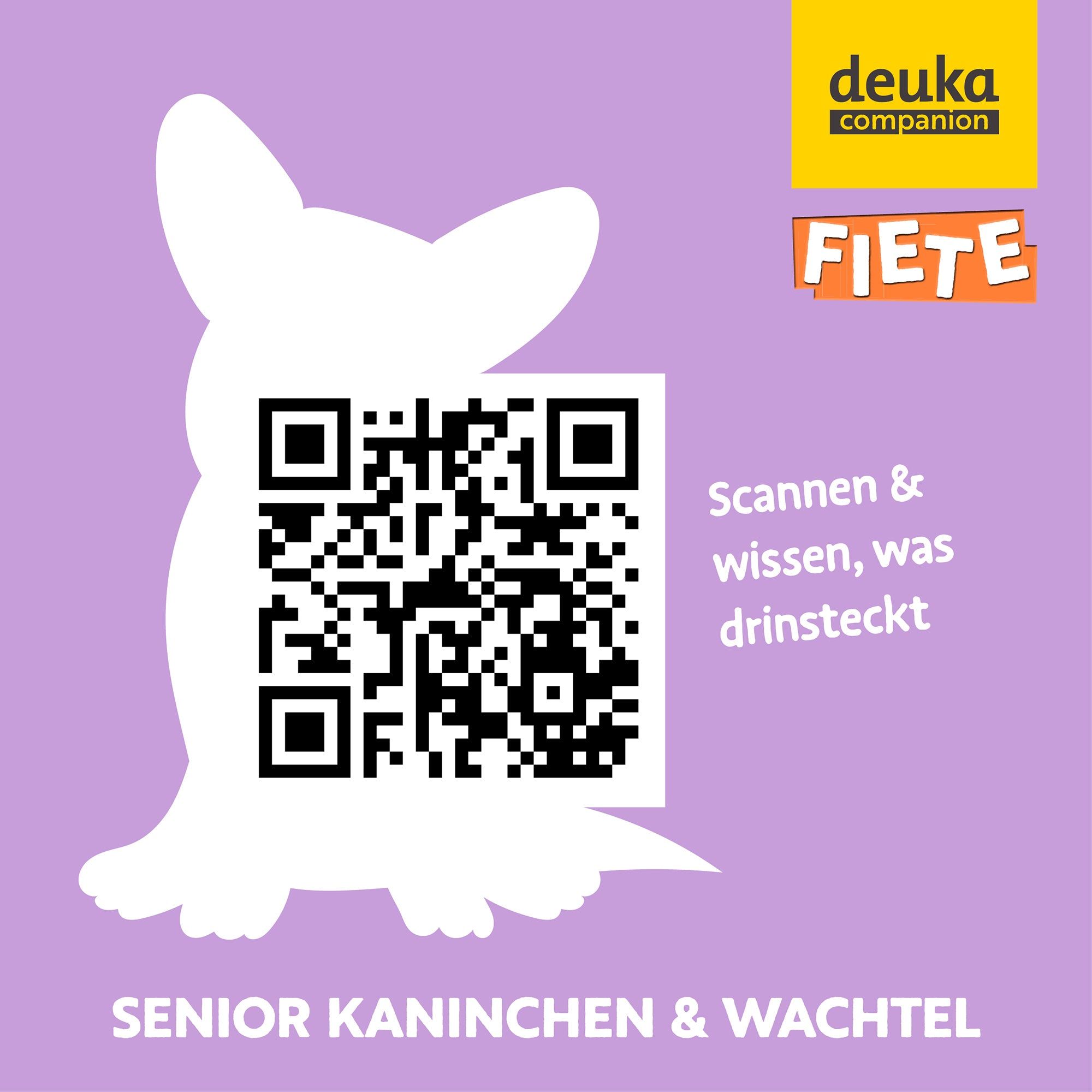 FIETE Senior Kaninchen & Wachtel - Getreidefreies Trockenfutter für Hunde