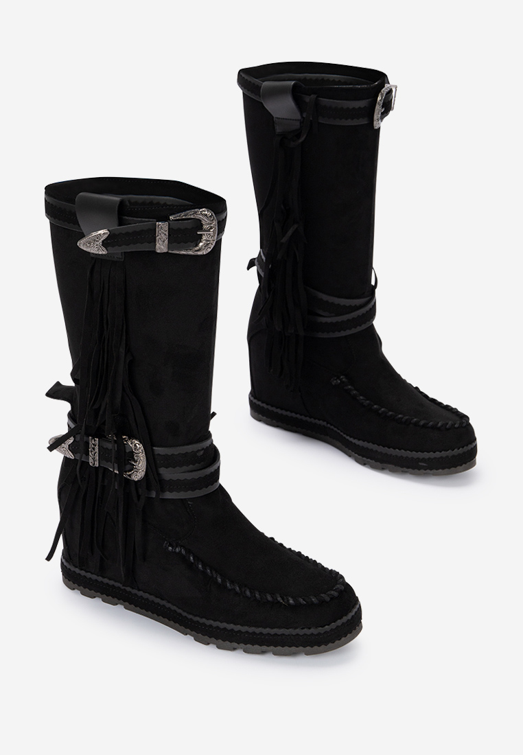 Bottes compensée femme noires Everette