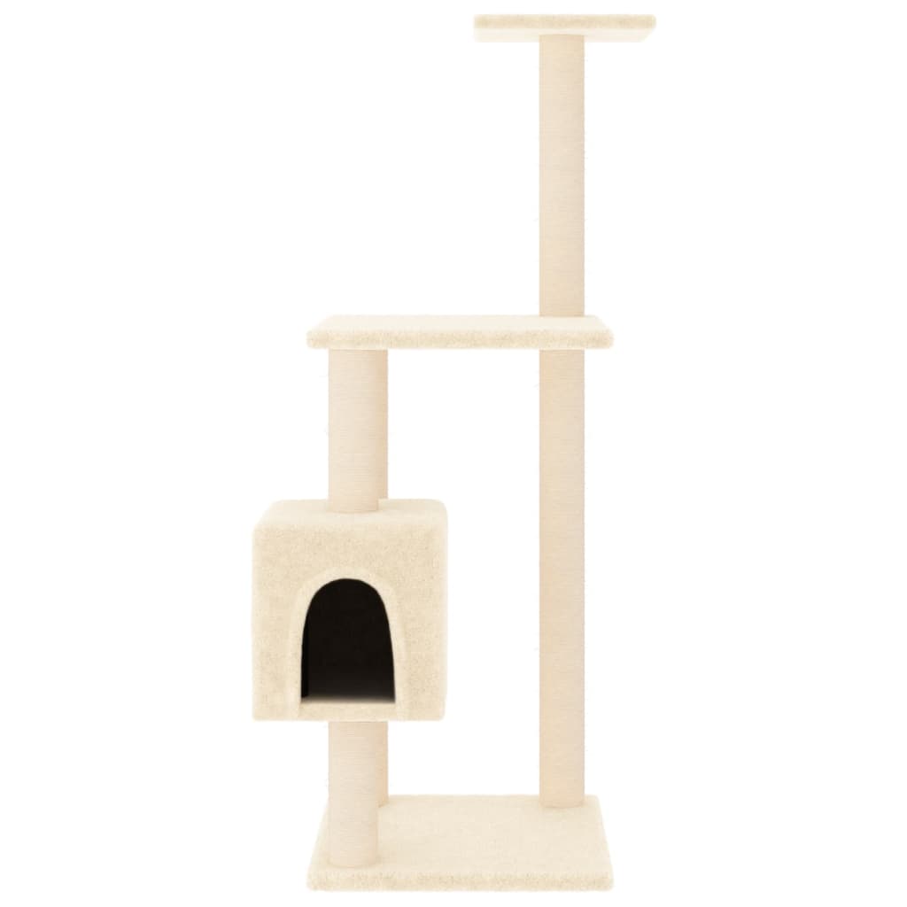 Arranhador para gatos Vidaxl de dois níveis na cor creme