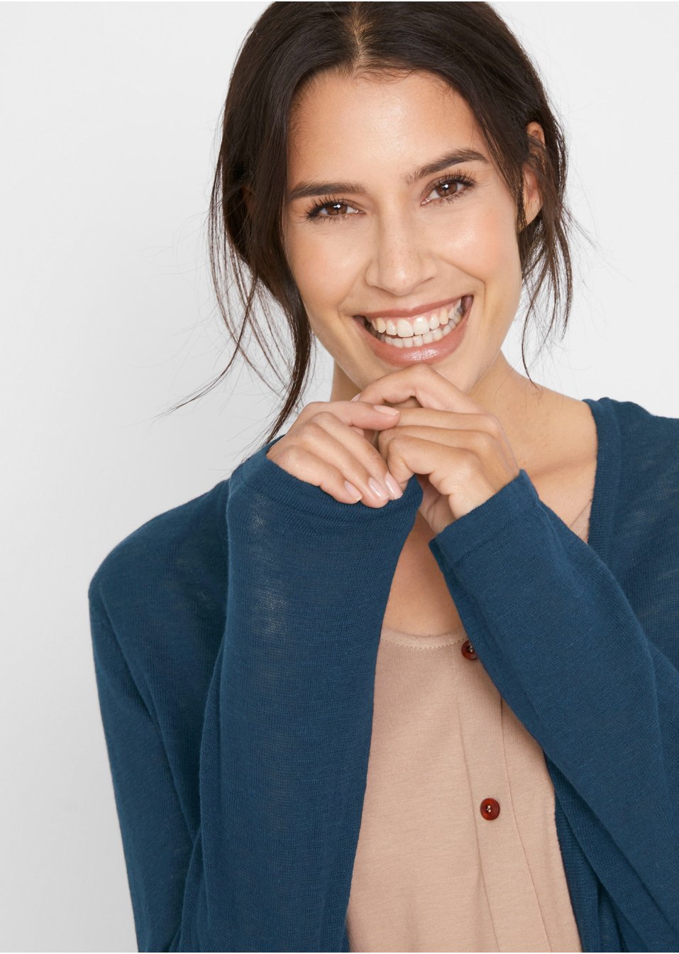 Cardigan léger en maille coton avec fentes