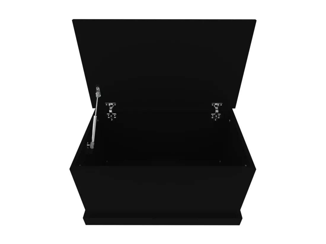 Boîte de rangement noir 70x40x38 cm bois d'ingénierie
