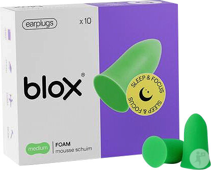 Blox Bouchon Oreille Sleep & Focus Mousse Medium Vert 5 Paires