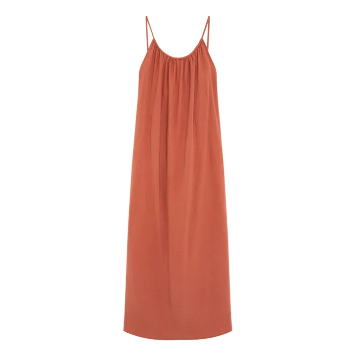Anja Paris Robe Gaze de Coton | Orange Rouille
