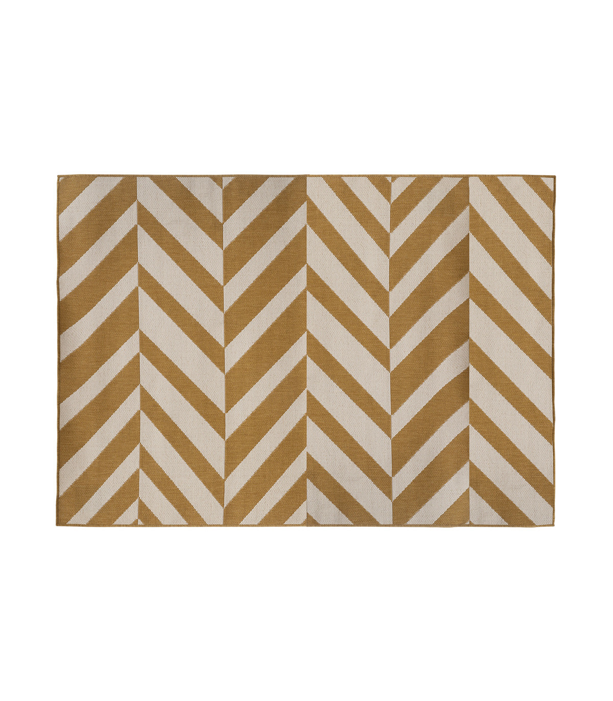 Tapis décoratif jaune ocre pour extérieur ou intérieur en polypropylène 150 x 230 cm