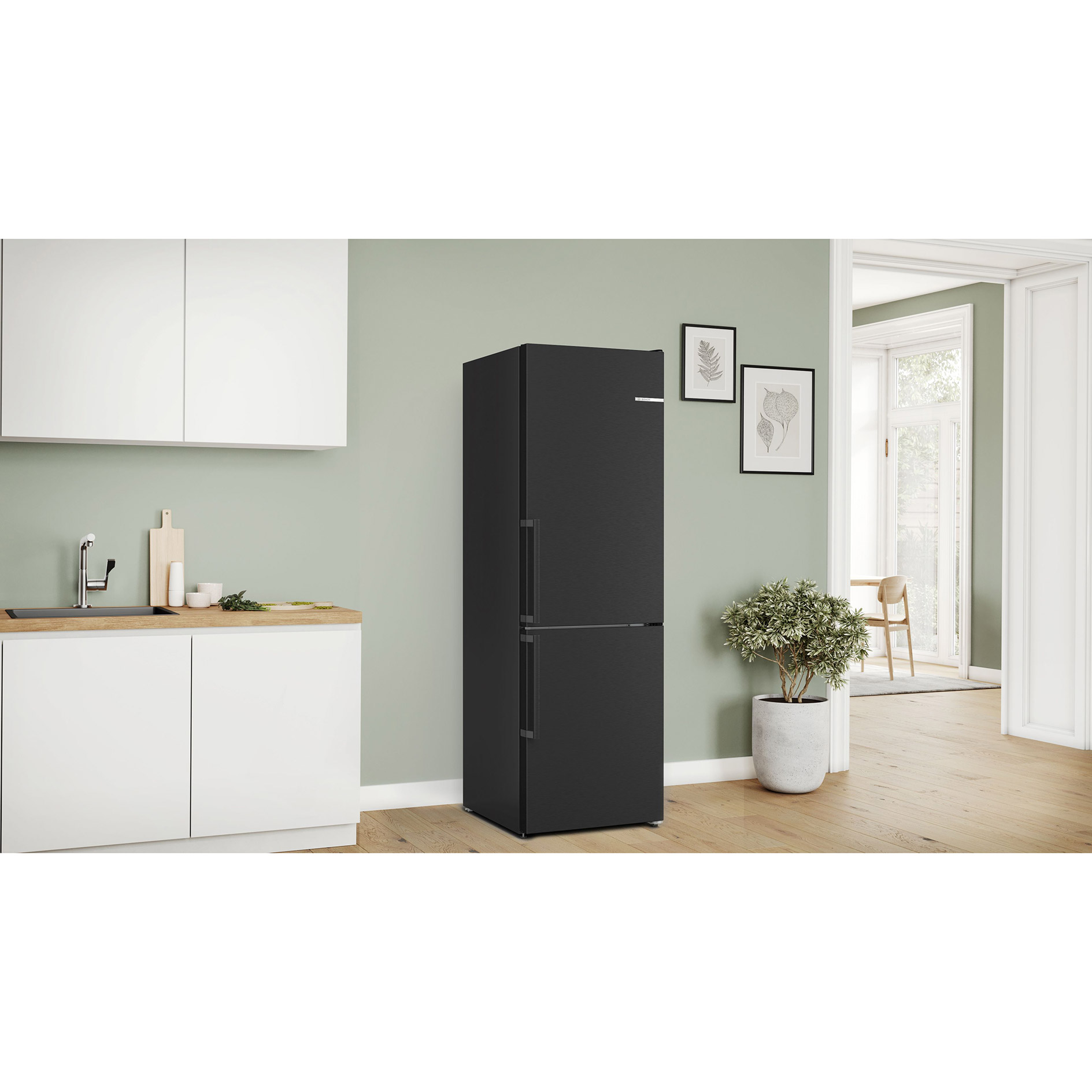 BOSCH Kühl-/Gefrierkombination KGN36VXCT - Edelstahl schwarz - C